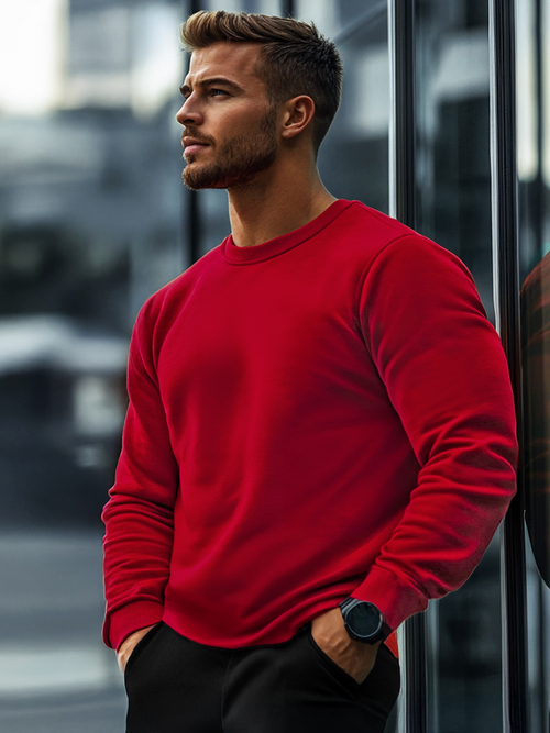 Herren Sweatshirt dunkelrote OZONEE JS/2001-10Z