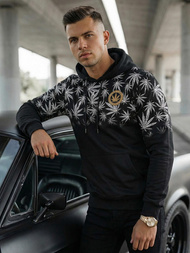 Herren Kapuzenpullover Schwarz OZONEE O/B272Z