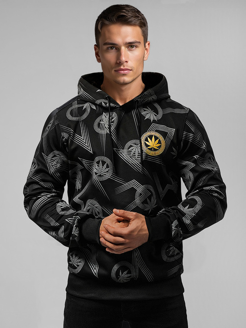 Herren Kapuzenpullover Schwarz OZONEE O/B271