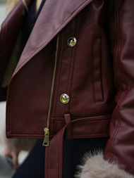 Damen Lederjacke Weinrot OZONEE JS/61M8512/6