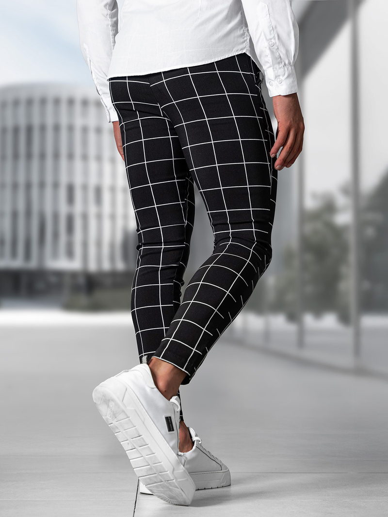 Herren Chino Hose Schwarz OZONEE O/P4009Z