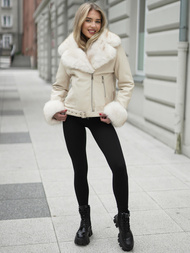 Damen Lederjacke Ecru OZONEE JS/61M8507/280Z