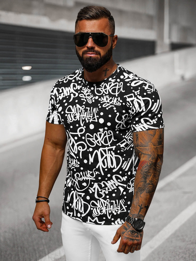 Herren T-shirt Schwarz OZONEE JS/8T1216/3