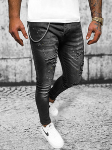 Herren Jeanshose Schwarz OZONEE O/MB465