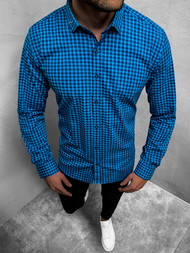 Herren Hemd Blau OZONEE O/3011/18