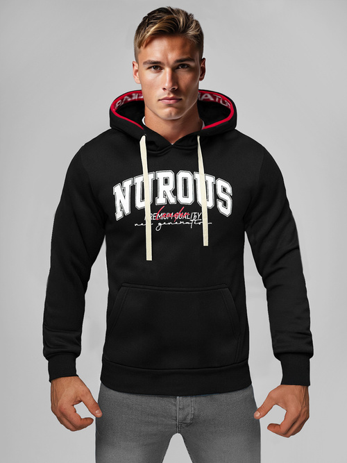 Herren Kapuzenpullover Schwarz OZONEE O/TT30510