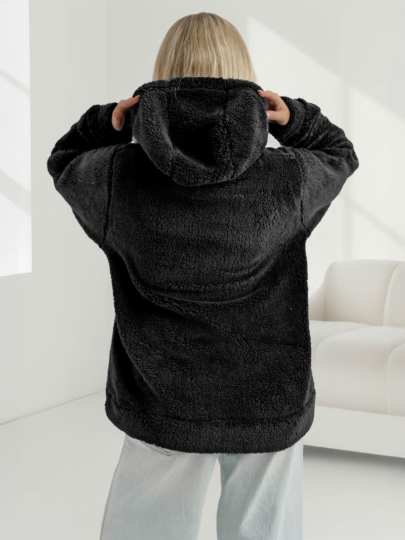 Damen Kapuzenpullover Schwarz OZONEE JS/HH192/3