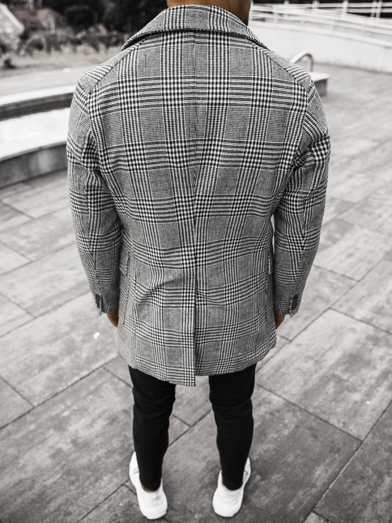 Herren Mantel Schwarz-Weiß OZONEE JS/JP1192