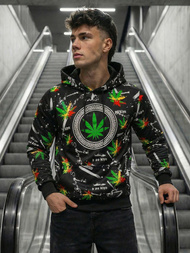 Herren Kapuzenpullover Schwarz OZONEE O/B269Z