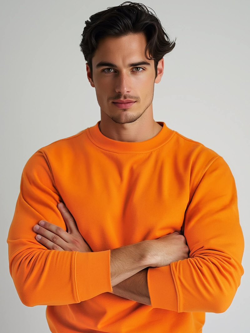 Herren Sweatshirt Orange OZONEE JS/2001-10Z