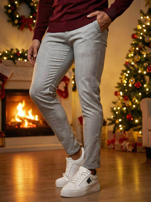 Herren Chino Hose Grau OZONEE DJ/5505Z