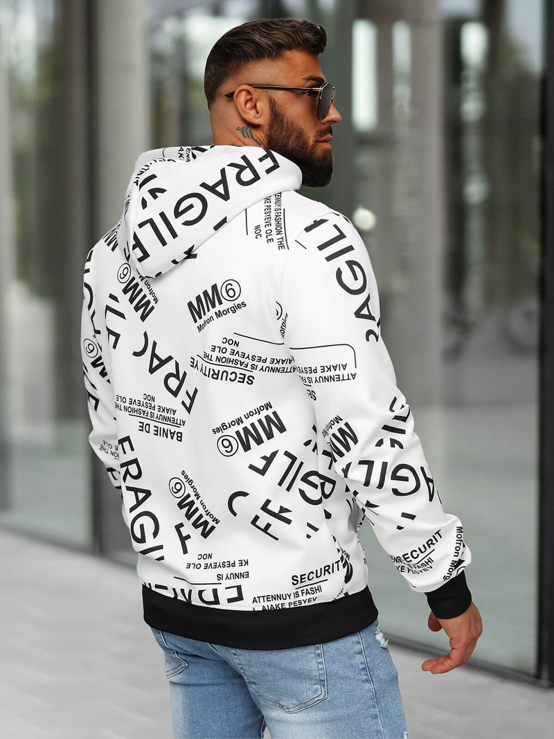 Herren Kapuzenpullover Weiß OZONEE JS/8B1255/1