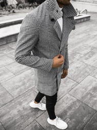 Herren Mantel Schwarz-Weiß OZONEE JS/JP1192