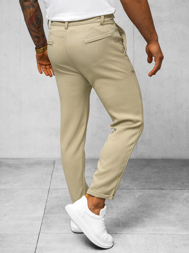 Herren Chino Hose Beige OZONEE O/K971SP