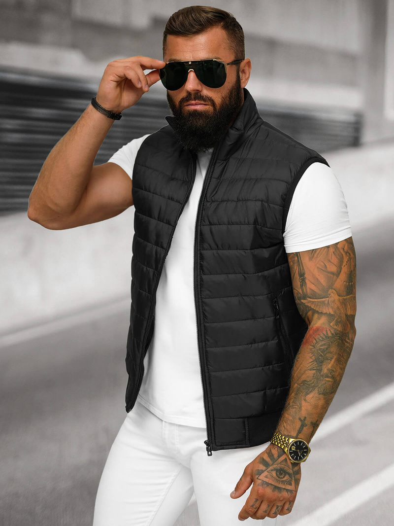 Herren Weste Schwarz OZONEE JS/MY77Z