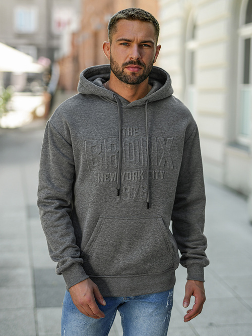Herren Kapuzenpullover Dunkelgrau OZONEE JS/8B1776/5