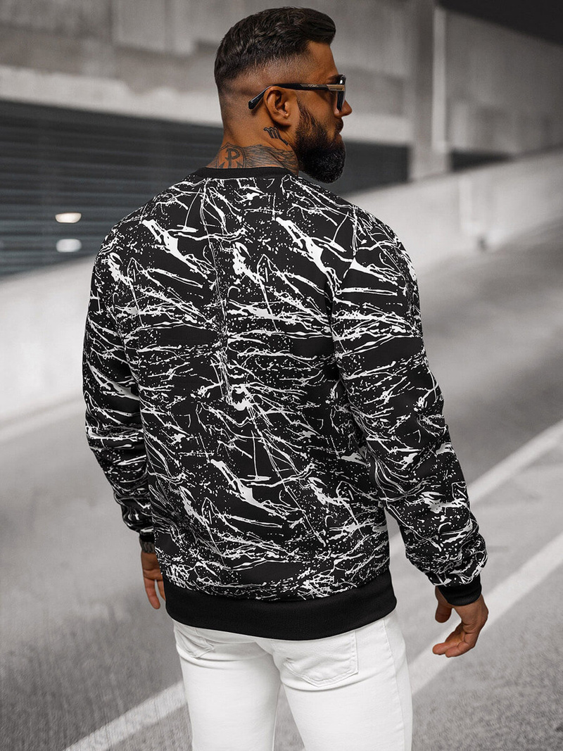 Herren Sweatshirt Schwarz OZONEE JS/8B1222/3