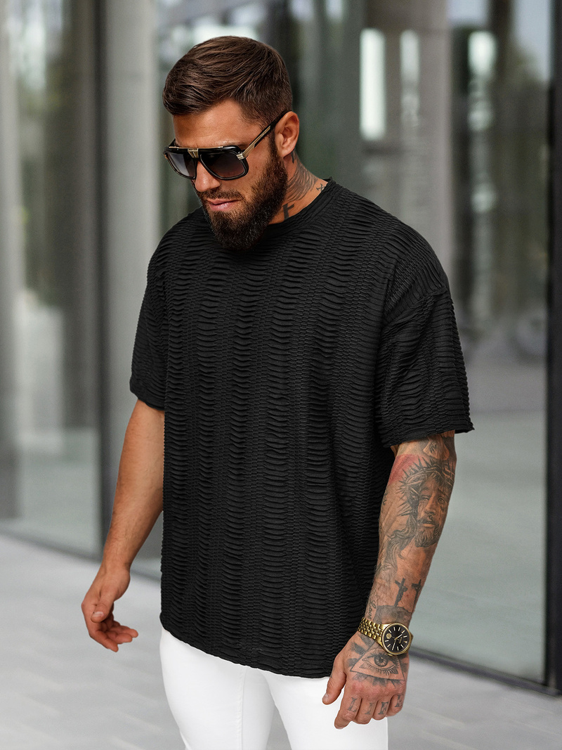 Herren T-shirt Schwarz OZONEE O/B1149