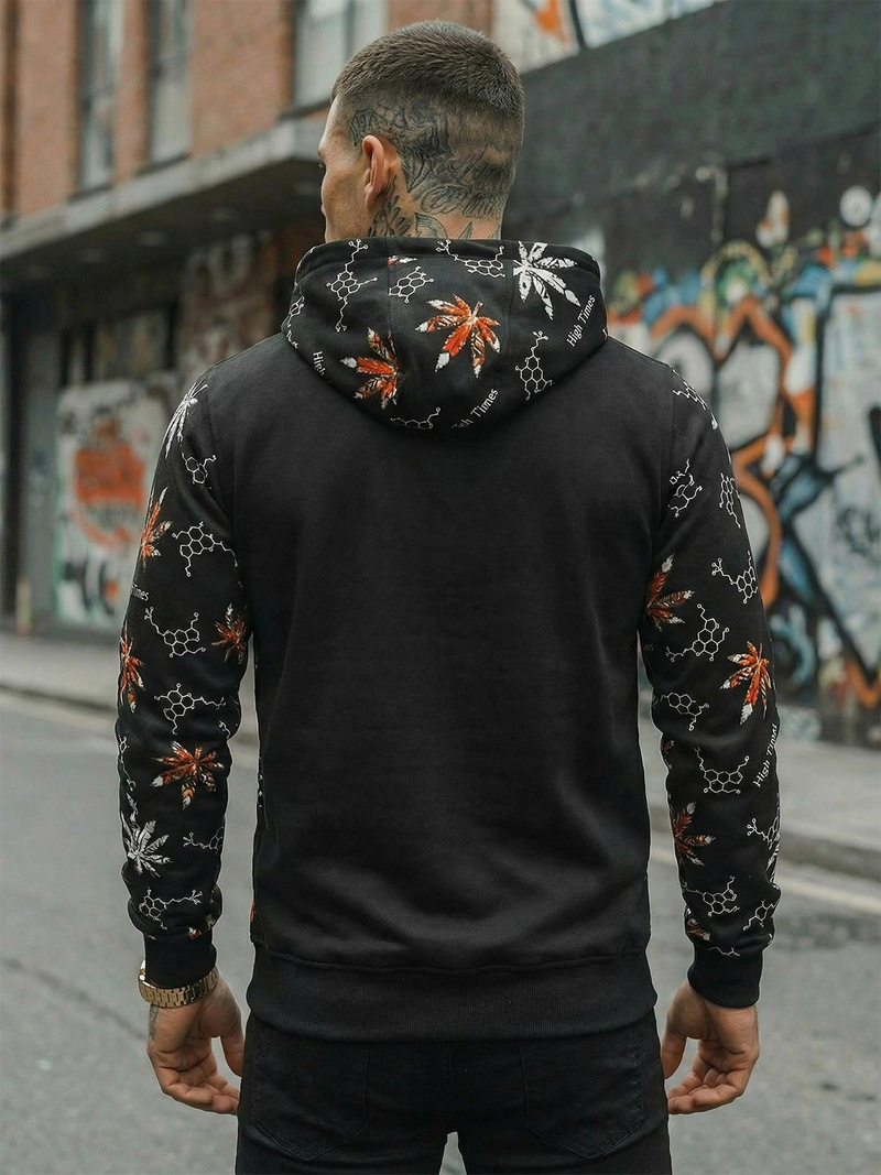 Herren Kapuzenpullover Schwarz OZONEE O/B266Z