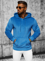 Herren Velours Kapuzenpullover Blau OZONEE JS/8B1170/17
