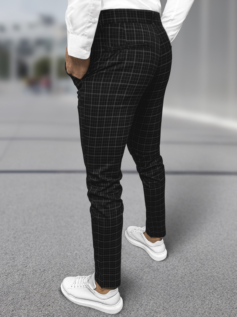 Herren Chino Hose Schwarz OZONEE DJ/5515
