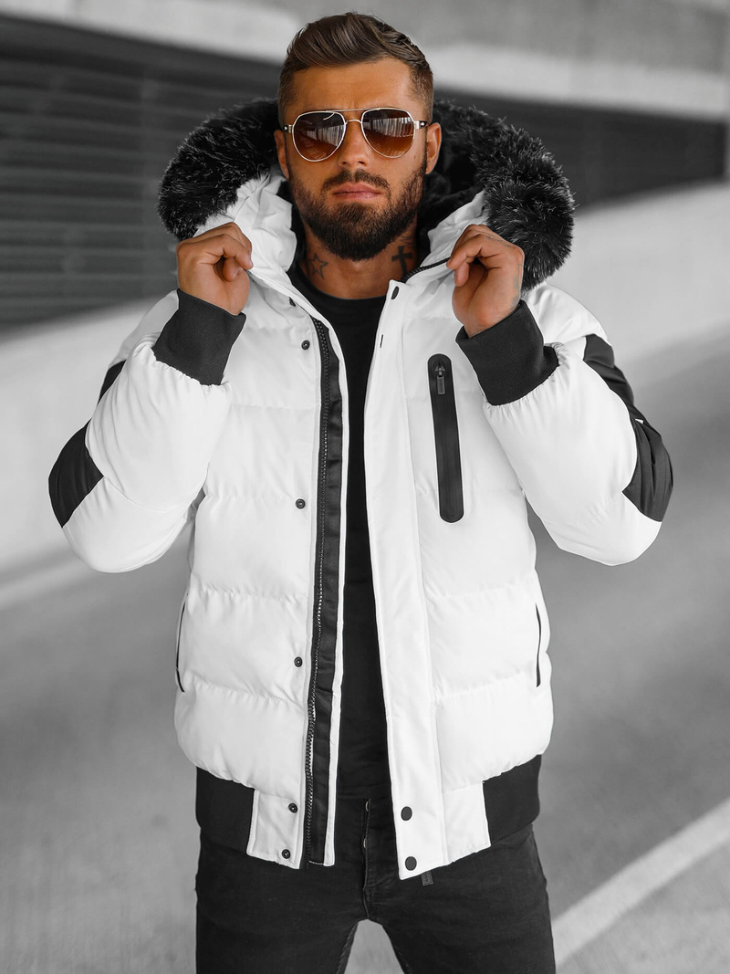 Herren Winterjacke Weiß OZONEE O/M798Z