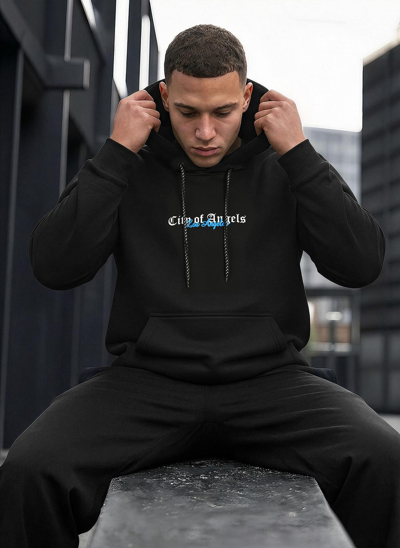 Herren Kapuzenpullover Schwarz OZONEE JS/21B1901/3