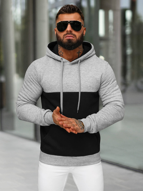 Herren Kapuzenpullover Grau OZONEE JS/8B1317/2