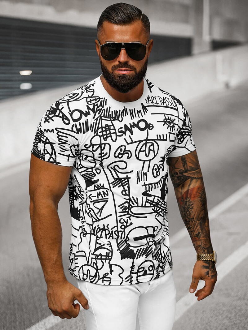 Herren T-shirt Weiß OZONEE O/T1269/1