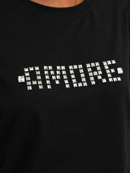 Damen T-shirt Schwarz-Silber OZONEE JS/YJ77716