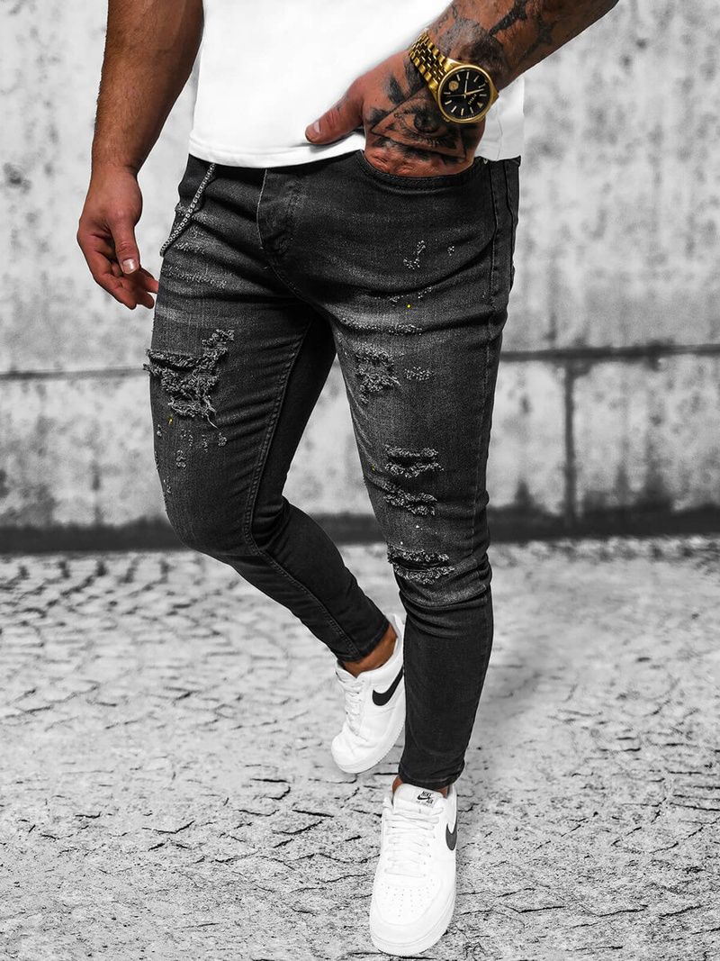 Herren Jeanshose Schwarz OZONEE O/MB465