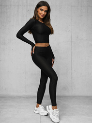 Zweiteiliges Trainingsanzug-Set Schwarz OZONEE O/22060Z