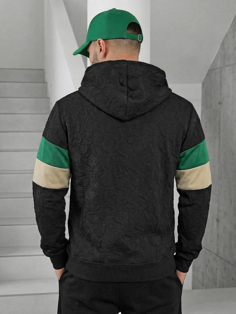 Herren Kapuzenpullover Schwarz OZONEE JS/3B578