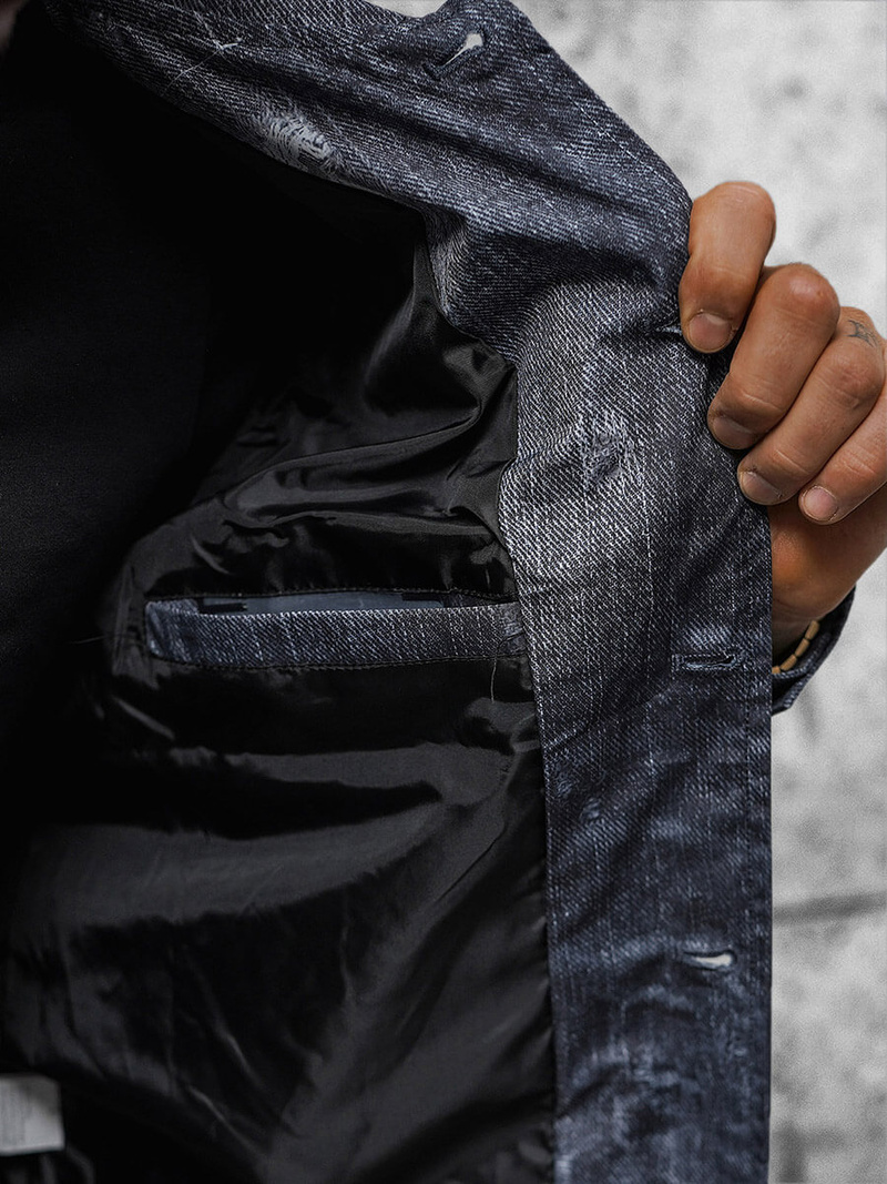 Herren Jacke Marineblau OZONEE O/3A178