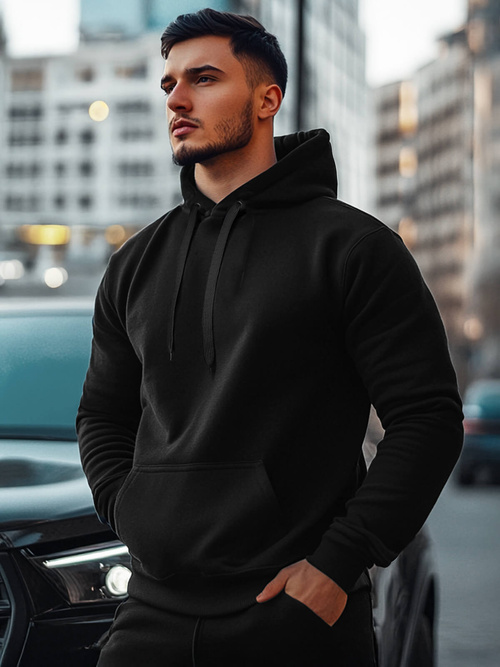 Herren Kapuzenpullover Schwarz OZONEE JS/2009Z