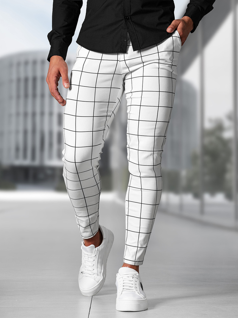 Herren Chino Hose Weiß OZONEE O/P4009Z