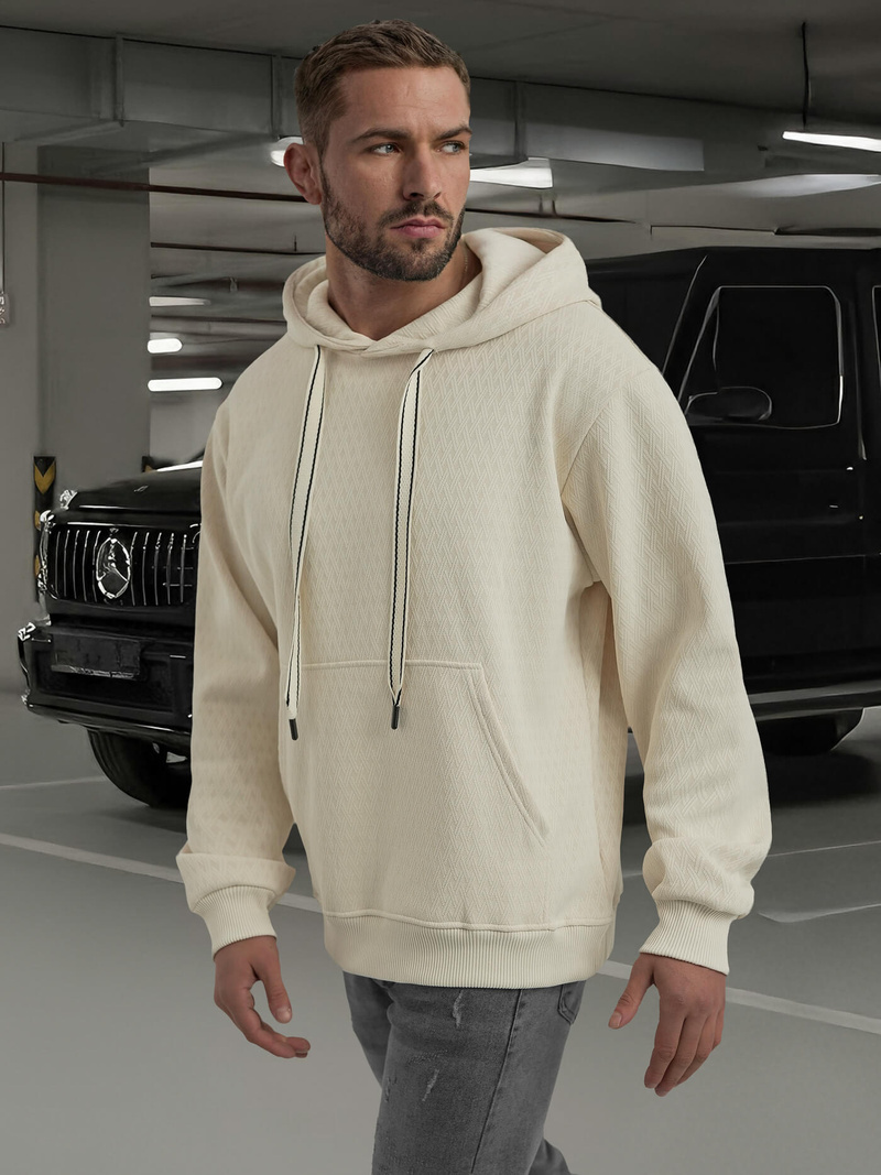 Herren Kapuzenpullover Ecru OZONEE O/G3065