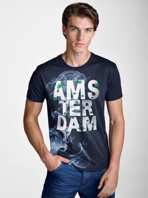 Herren T-shirt Marineblau OZONEE O/T128/25Z