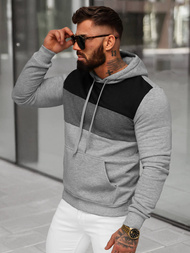 Herren Kapuzenpullover Grau OZONEE JS/8B1312/2