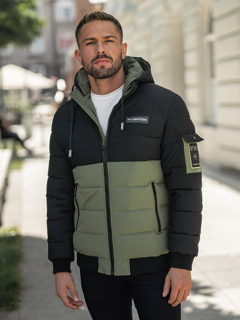 Herren Winterjacke Schwarz-Grün OZONEE JS/31M5083/136