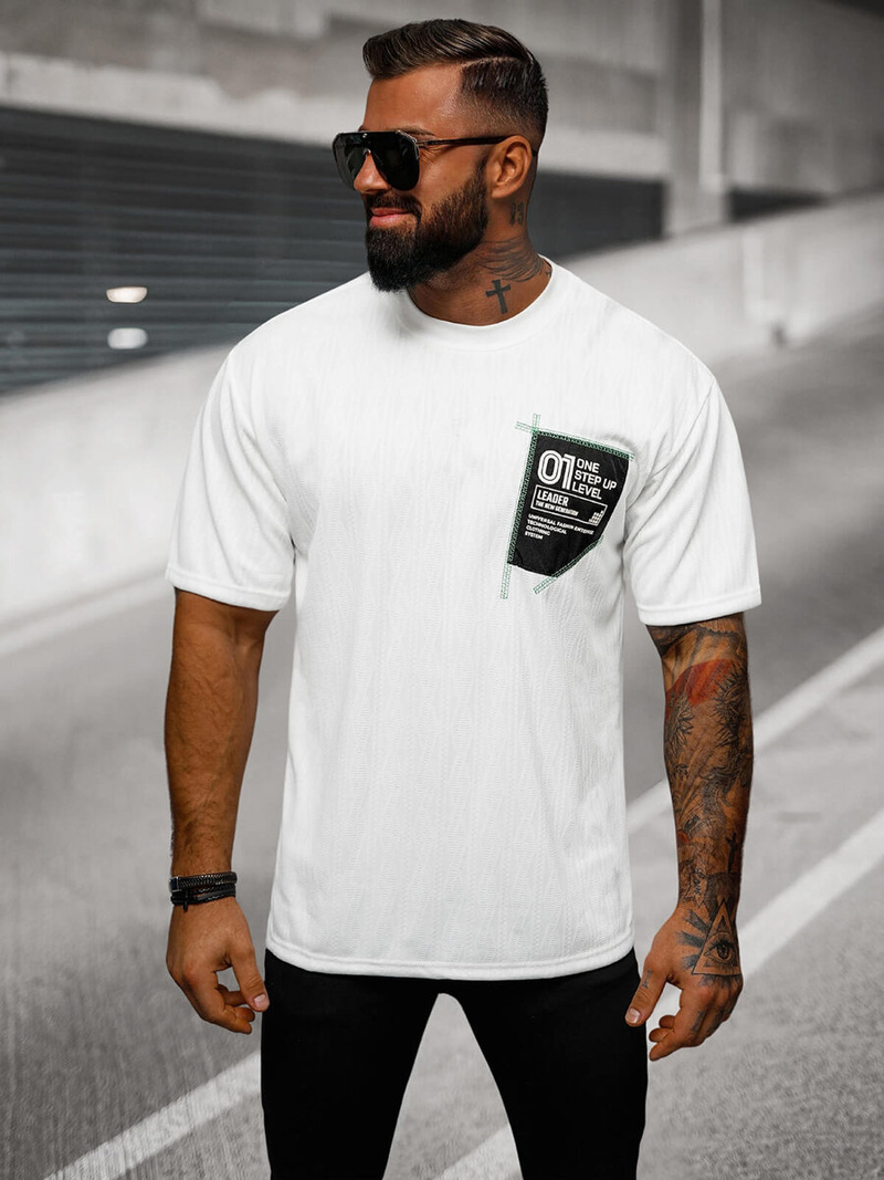 Herren T-shirt Weiß OZONEE O/3C333