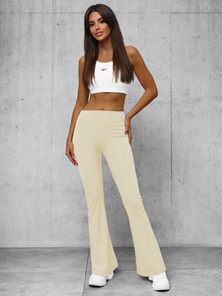 Damen Leggings mit Breiten Beinen Ecru O/KTK006-J