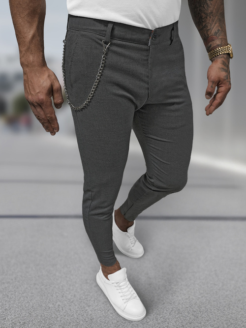 Herren Chino Hose Anthrazit OZONEE DJ/3300