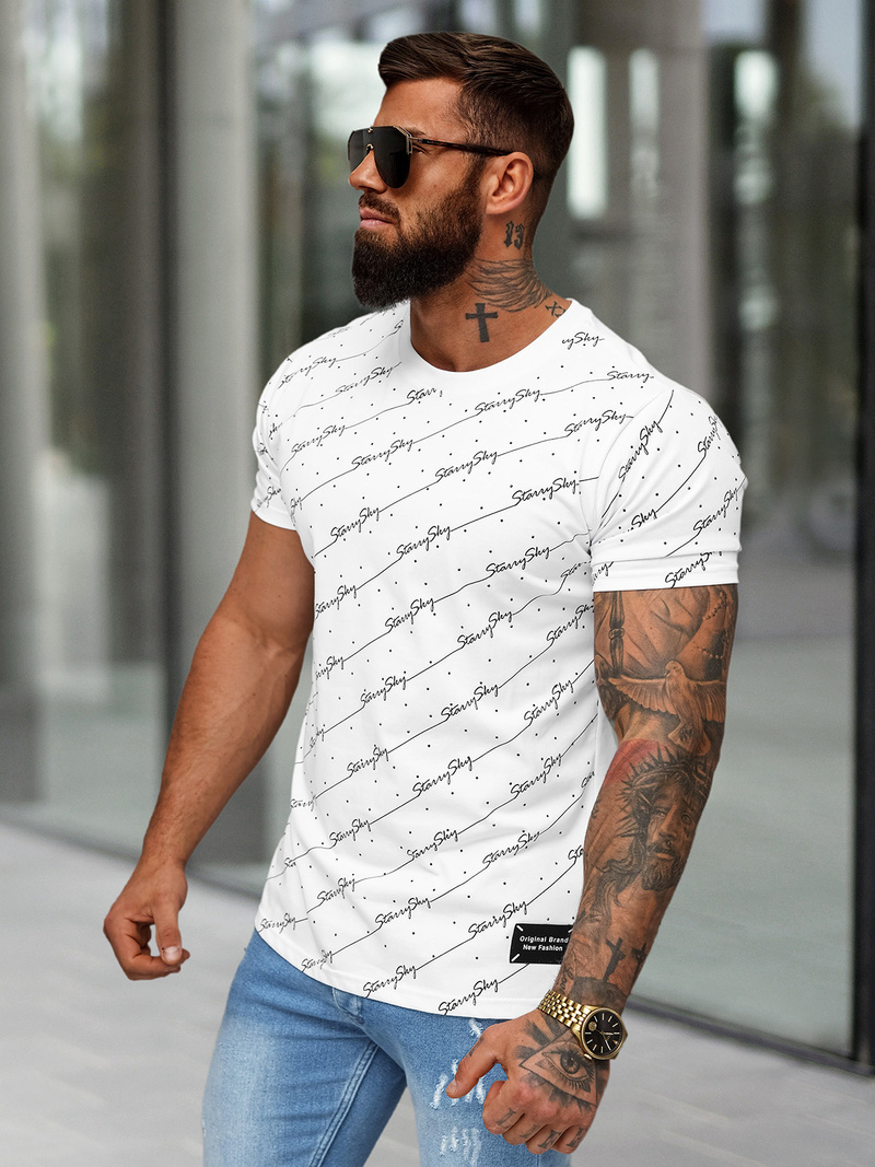 Herren T-shirt Weiß OZONEE O/QQ1323