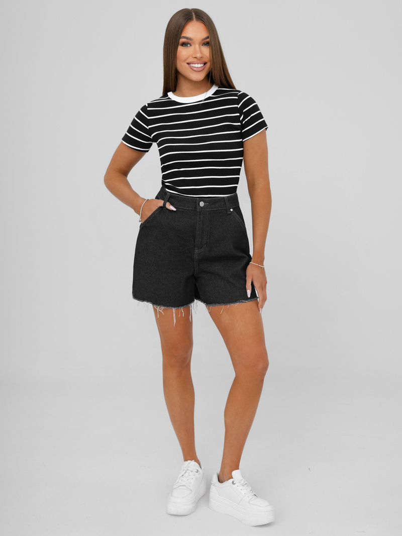 Damen T-shirt Schwarz OZONEE JS/96T659/3