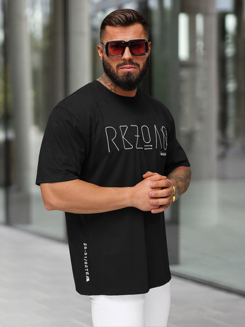 Herren T-shirt Schwarz OZONEE O/QQ1185