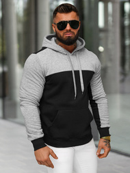 Herren Kapuzenpullover Schwarz OZONEE JS/8B1307/3