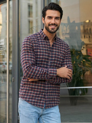 Herren Hemd Weinrot OZONEE V/V176Z