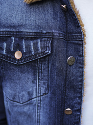 Herren Jeansjacke Sherpa Dunkelblau OZONEE NB/MJ520BSZ