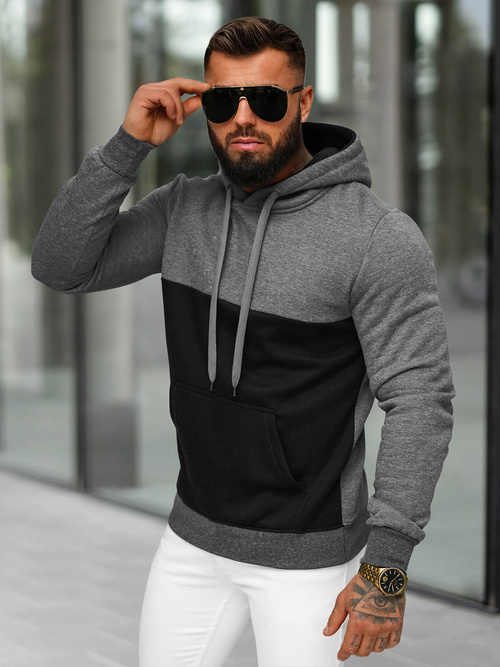Herren Kapuzenpullover Anthrazit OZONEE JS/8B1317/5
